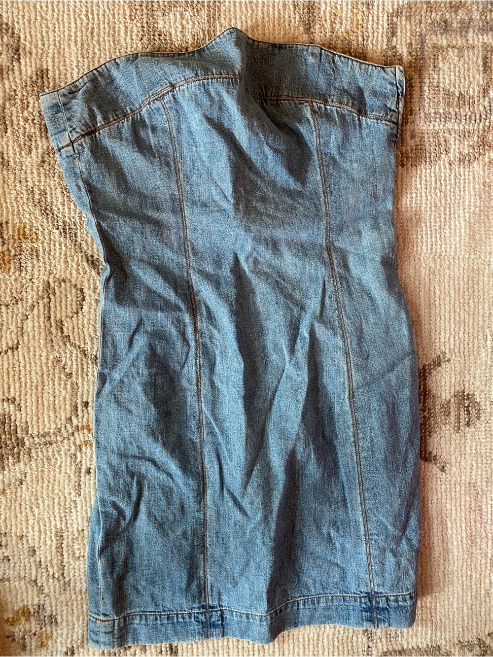 Vintage Lauren Ralph Lauren Blue Denim Strapless Dress